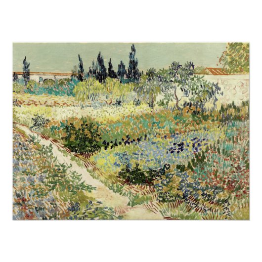 Vincent Van Gogh Garden in Arles 1888 Poster (Vorderseite)
