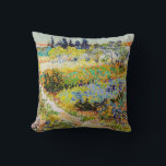 Vincent van Gogh - Garten bei Arles Kissen<br><div class="desc">Garten bei Arles / Blühender Garten mit Pfad / Jardin a Arles - Vincent van Gogh,  1888</div>
