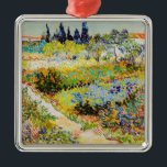 Vincent van Gogh - Garten bei Arles Ornament Aus Metall<br><div class="desc">Garten bei Arles / Blühender Garten mit Pfad / Jardin a Arles - Vincent van Gogh,  1888</div>