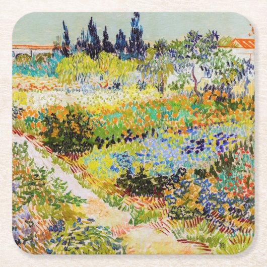Vincent van Gogh - Garten bei Arles Rechteckiger Pappuntersetzer (Vorderseite)