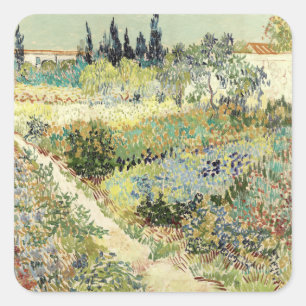 Vincent Van Gogh Garten in Arles Quadratischer Aufkleber