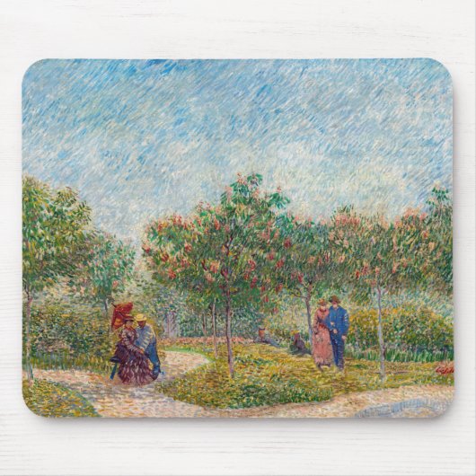 Vincent van Gogh - Garten in Montmarte mit Verlieb Mousepad (Vorne)