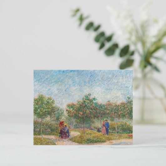 Vincent van Gogh - Garten in Montmarte mit Verlieb Postkarte (Stehend Vorderseite)
