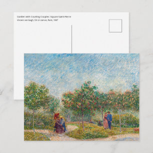 Vincent van Gogh - Garten in Montmarte mit Verlieb Postkarte