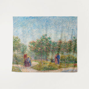 Vincent van Gogh - Garten in Montmarte mit Verlieb Wandteppich