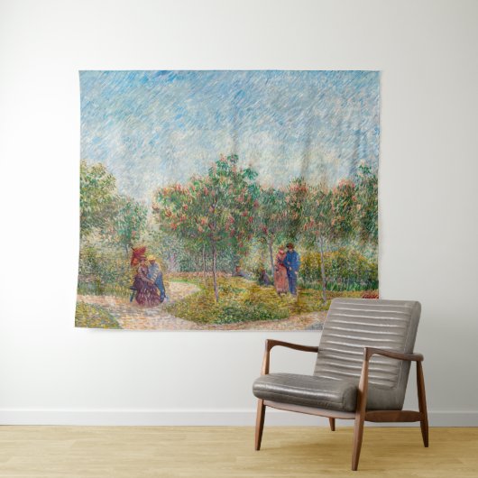 Vincent van Gogh - Garten in Montmarte mit Verlieb Wandteppich (Beispiel (Horizontal))