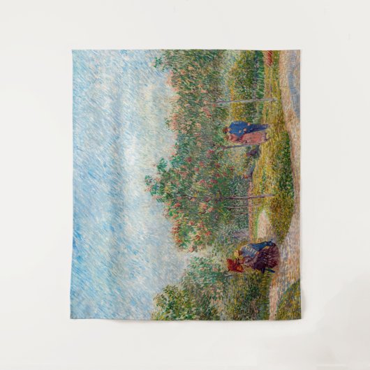 Vincent van Gogh - Garten in Montmarte mit Verlieb Wandteppich (Vorderseite)
