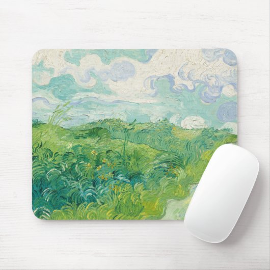 Vincent Van Gogh Gemälde Grüne Weizenfelder Mousepad (Mit Mouse)