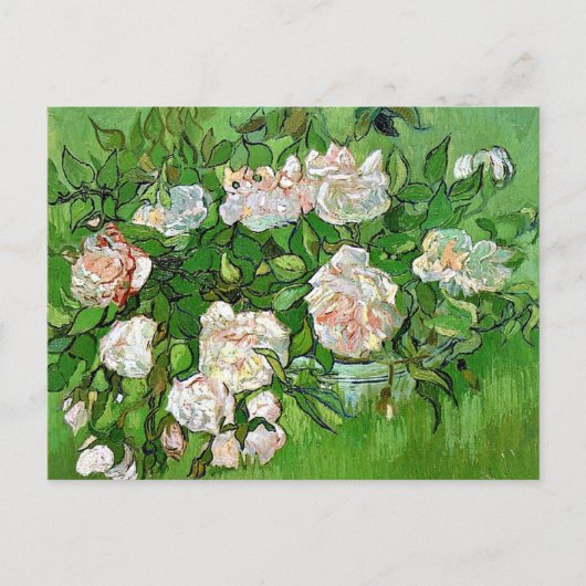 Vincent Van Gogh Gemälde, Still Life-Pink Roses, Postkarte (Vorderseite)