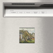 Vincent van Gogh | Gestrickte Hütten in Chaponval Magnet (In Situ (Geschirrspüler))