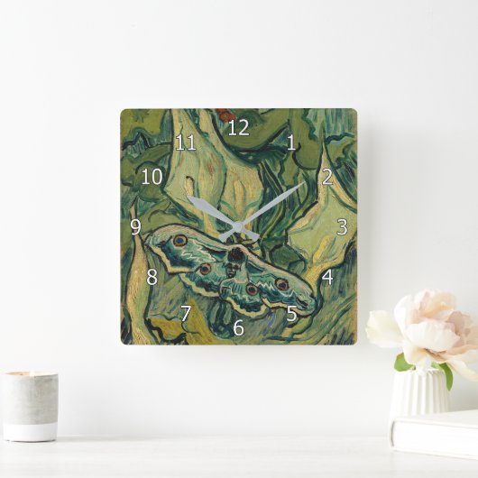 Vincent van Gogh - Giant Peacock Moth Quadratische Wanduhr (Zuhause)