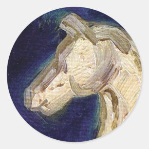 Vincent Van Gogh - Gipsstatuette eines Pferdes Runder Aufkleber