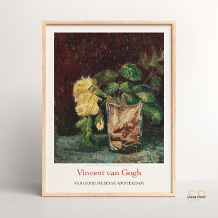 Vincent van Gogh Glass on Yellow Roses Art Print Poster