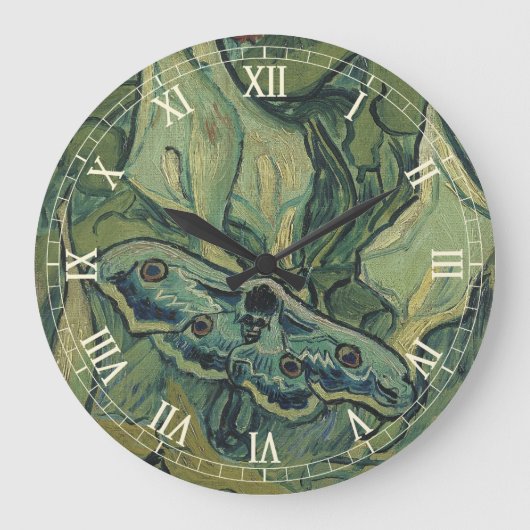 Vincent van Gogh - Great Peacock Moth Große Wanduhr (Vorderseite)