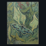 Vincent van Gogh - Great Peacock Moth Notizblock<br><div class="desc">Die Große Pfauenmotte (1889) von Vincent van Gogh ist eine Vintage Kunst noch Leben Post-Impressionismus Naturmalerei. Ein Insekt, die Kaisermotte, in einem Frühjahrsgarten mit Calla Lily Blume und anderen Pflanze. Van Gogh nannte es eine "Totenkopfmotte" und malte einen Schädel auf der Rückseite seines Körpers. Über den Künstler: Vincent Willem van...</div>