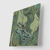 Vincent van Gogh - Great Peacock Moth Quadratische Wanduhr (Winkel)