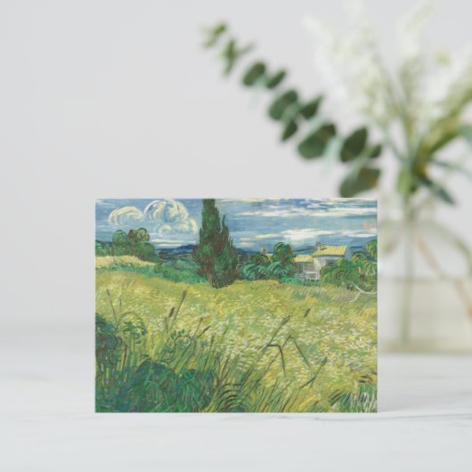 Vincent van Gogh - Green Field Postkarte (Stehend Vorderseite)