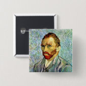 Vincent Van Gogh - Green Self-Portrait Fine Art Button (Vorne & Hinten)