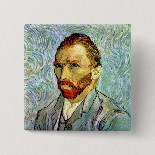 Vincent Van Gogh - Green Self-Portrait Fine Art Button