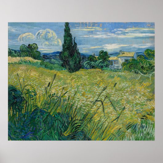 Vincent van Gogh Green Wheat Field mit Cypress Poster (Vorne)
