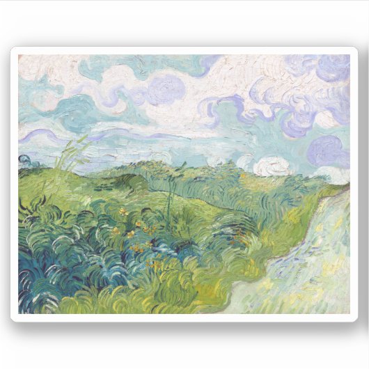 Vincent van Gogh Green Wheat Fields, Auvers Aufkleber (Vorderseite)