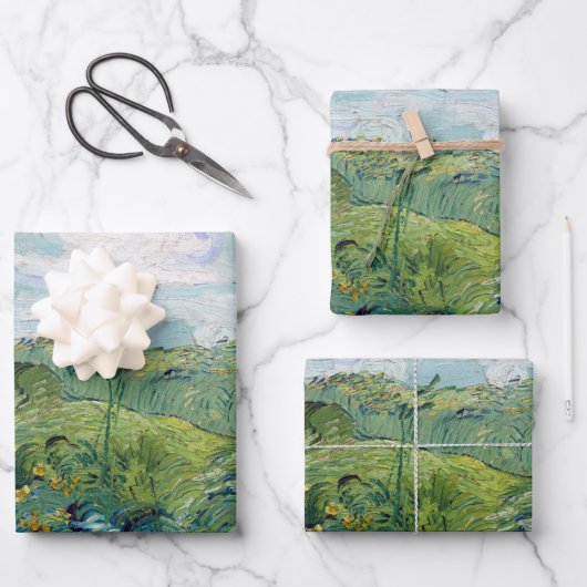 Vincent van Gogh Green Wheat Fields, Auvers Poster Geschenkpapier Set (Vorderseite)