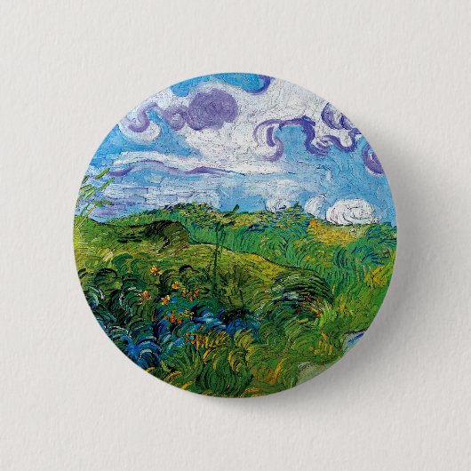 Vincent Van Gogh - Grüne Weizenfelder in Auvers Button (Vorderseite)