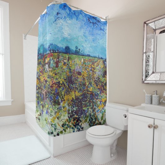 Vincent van Gogh - Grüner Weinberg Duschvorhang (Beispiel)