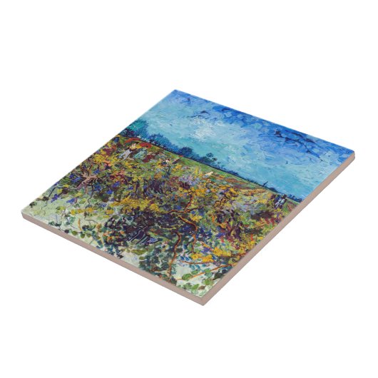 Vincent van Gogh - Grüner Weinberg Fliese (Seite)