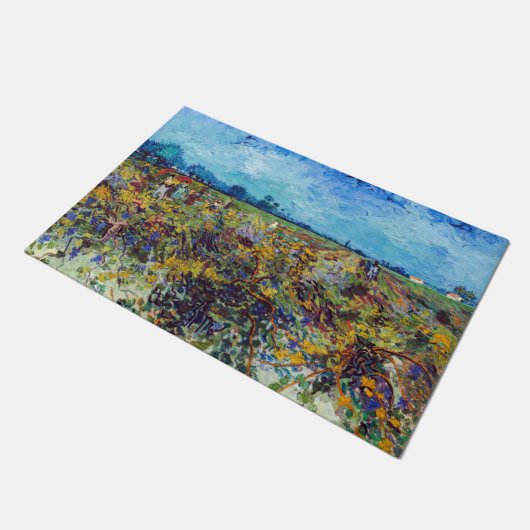 Vincent van Gogh - Grüner Weinberg Fußmatte (Schrägansicht)