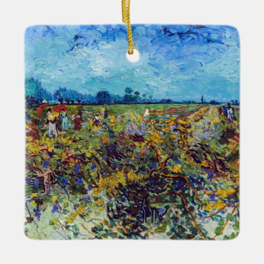 Vincent van Gogh - Grüner Weinberg Keramikornament (Vorderseite)