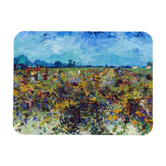 Vincent van Gogh - Grüner Weinberg Magnet (Horizontal)