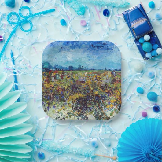 Vincent van Gogh - Grüner Weinberg Pappteller (Party)