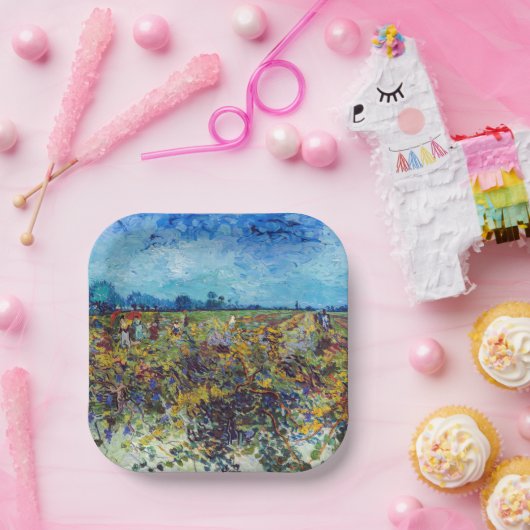 Vincent van Gogh - Grüner Weinberg Pappteller (Party)