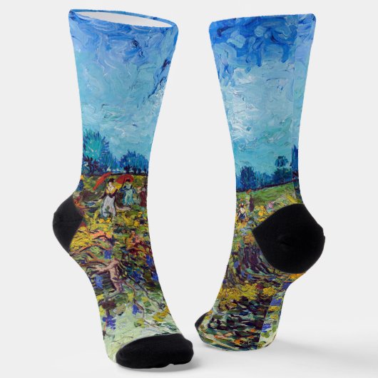 Vincent van Gogh - Grüner Weinberg Socken (Gewinkelt)