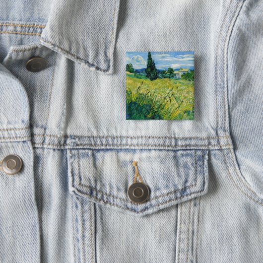 Vincent van Gogh - Grünes Weizenfeld mit Cypress Button (Beispiel)
