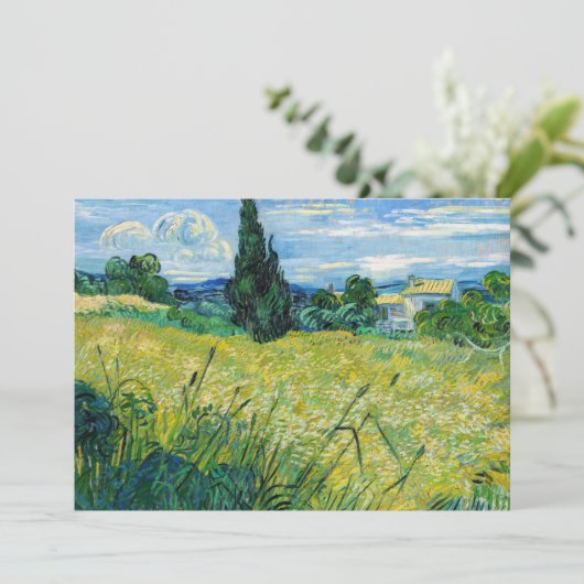Vincent van Gogh - Grünes Weizenfeld mit Cypress Dankeskarte (Stehend Vorderseite)
