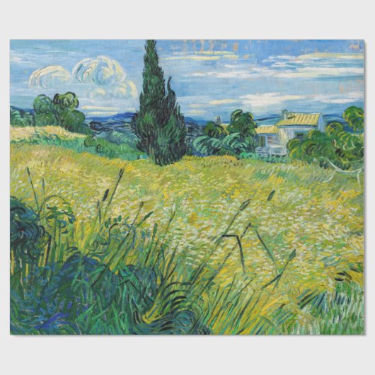 Vincent van Gogh - Grünes Weizenfeld mit Cypress Geschenkpapier (Flach)