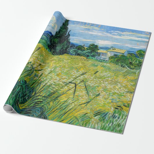 Vincent van Gogh - Grünes Weizenfeld mit Cypress Geschenkpapier (Ungerollt)