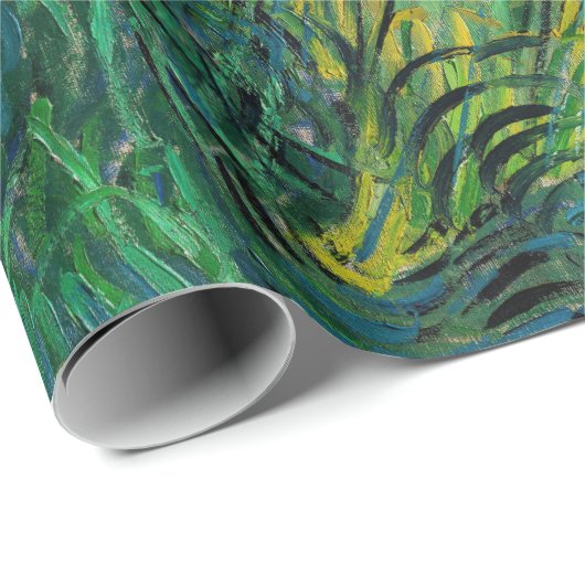 Vincent van Gogh - Grünes Weizenfeld mit Cypress Geschenkpapier (Rolleneckpunkt)