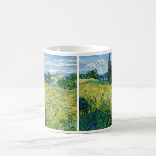Vincent van Gogh - Grünes Weizenfeld mit Cypress Kaffeetasse (Mittel)