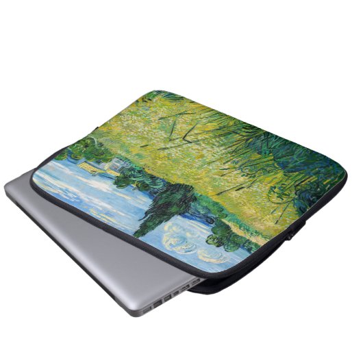 Vincent van Gogh - Grünes Weizenfeld mit Cypress Laptopschutzhülle (Vorne Knopf)