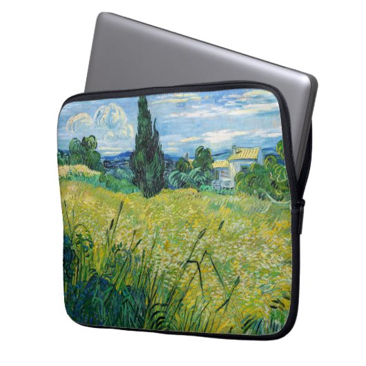 Vincent van Gogh - Grünes Weizenfeld mit Cypress Laptopschutzhülle (Vorderseite Links)