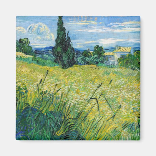 Vincent van Gogh - Grünes Weizenfeld mit Cypress Magnet (Vorne)