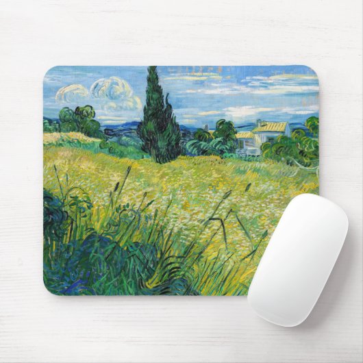 Vincent van Gogh - Grünes Weizenfeld mit Cypress Mousepad (Mit Mouse)