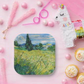 Vincent van Gogh - Grünes Weizenfeld mit Cypress Pappteller (Party)