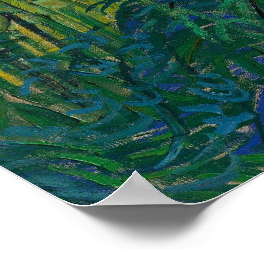 Vincent Van Gogh, Grünes Weizenfeld mit Cypress Poster (Ecke)