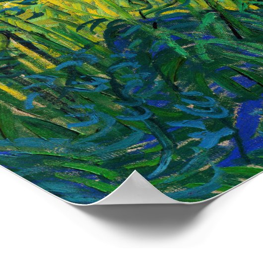 Vincent van Gogh - Grünes Weizenfeld mit Cypress Poster (Ecke)