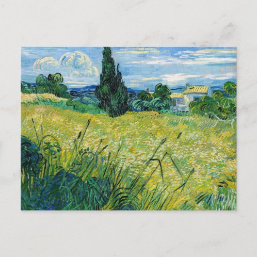 Vincent van Gogh - Grünes Weizenfeld mit Cypress Postkarte (Vorderseite)