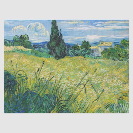 Vincent van Gogh - Grünes Weizenfeld mit Cypress Seidenpapier (Vorderseite)